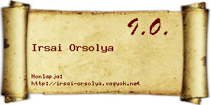 Irsai Orsolya névjegykártya